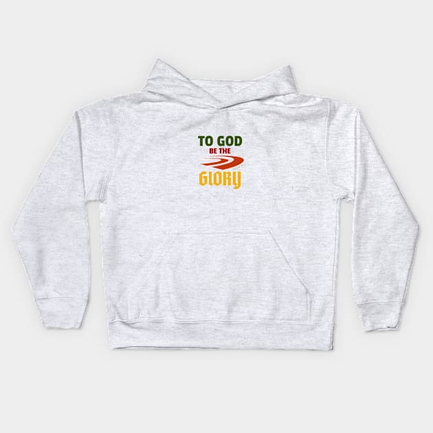 TO GOD BE THE GLORY, TRACK AND FIELD Kids Hoodie by RevUp